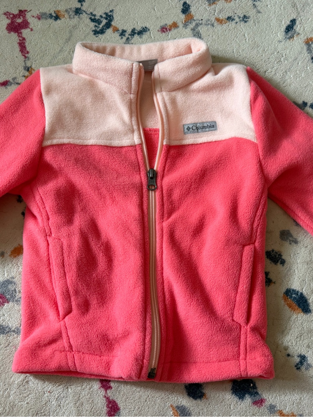 Columbia Pink Colorblock Fleece Zip Jacket